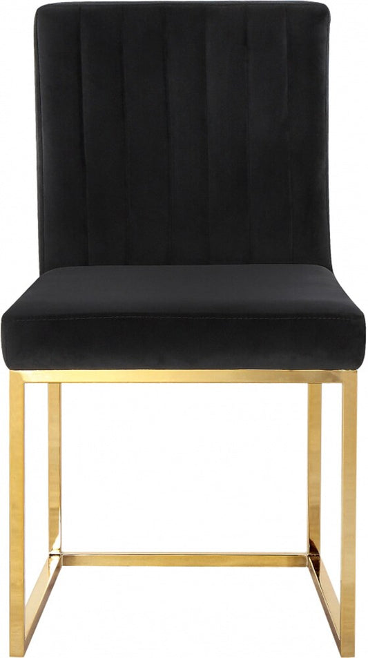 Meridian Furniture - Giselle Black Velvet Dining Chair (Set of 2) - 778Black-C veiw 3