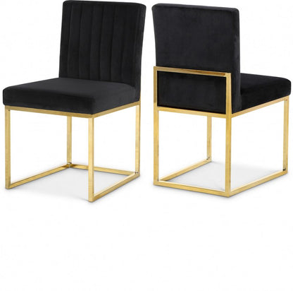 Meridian Furniture - Giselle Black Velvet Dining Chair (Set of 2) - 778Black-C veiw 4