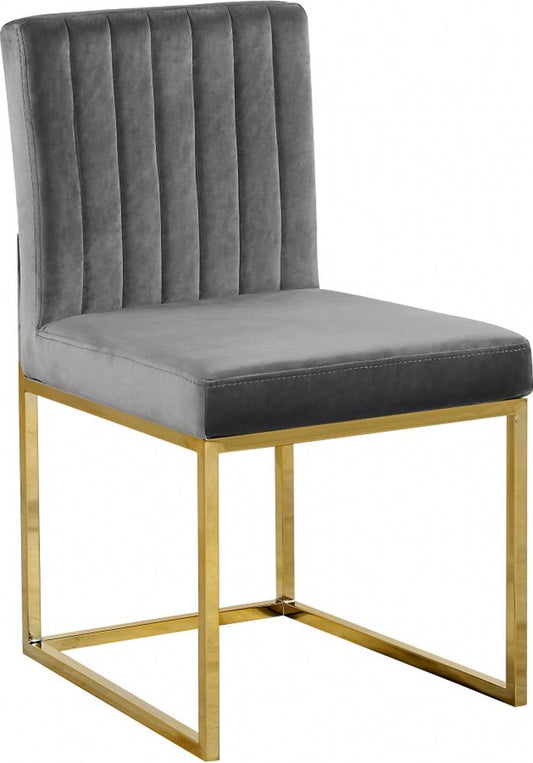Meridian Furniture - Giselle Grey Velvet Dining Chair (Set of 2) - 778Grey-C veiw 1