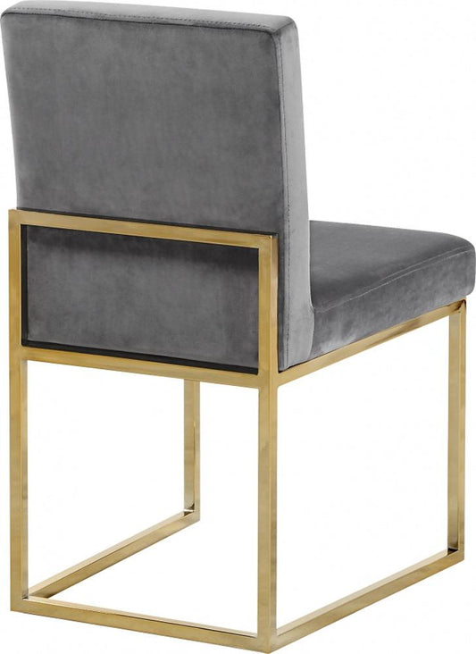 Meridian Furniture - Giselle Grey Velvet Dining Chair (Set of 2) - 778Grey-C veiw 2