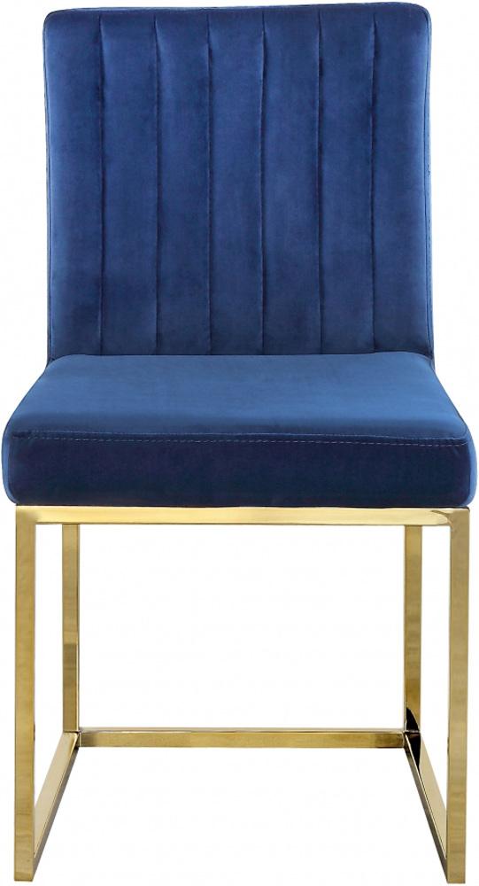 Meridian Furniture - Giselle Navy Velvet Dining Chair (Set of 2) - 778Navy-C veiw 3