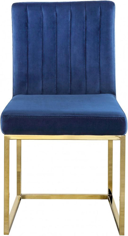 Meridian Furniture - Giselle Navy Velvet Dining Chair (Set of 2) - 778Navy-C veiw 3
