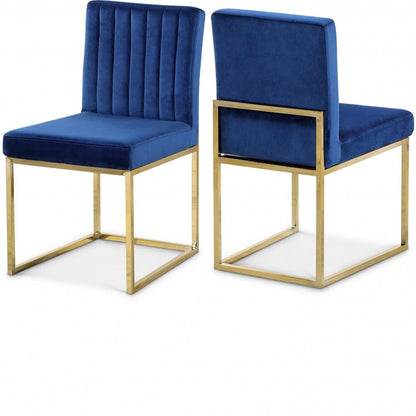 Meridian Furniture - Giselle Navy Velvet Dining Chair (Set of 2) - 778Navy-C veiw 4