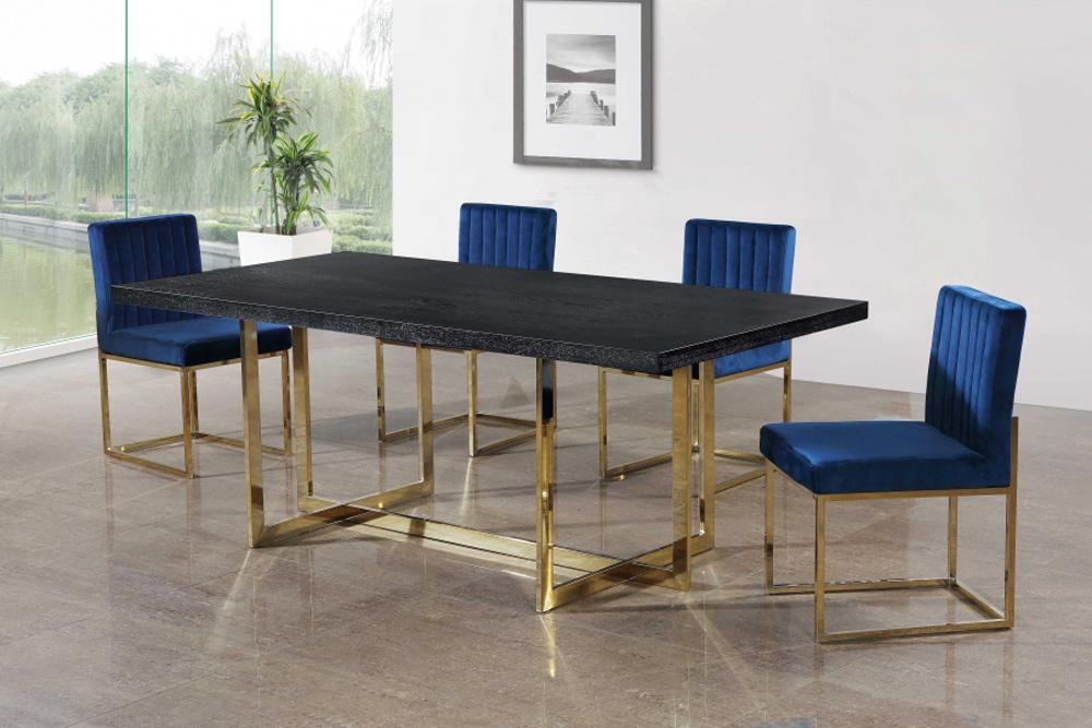 Meridian Furniture - Giselle Navy Velvet Dining Chair (Set of 2) - 778Navy-C veiw 5