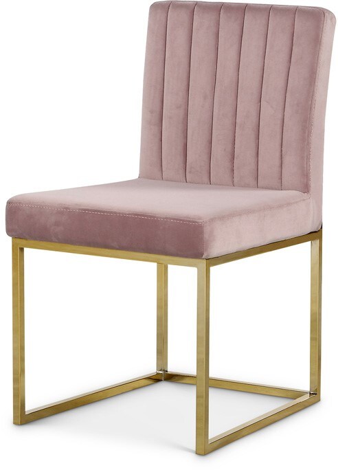 Meridian Furniture - Giselle Pink Velvet Dining Chair (Set of 2) - 778Pink-C veiw 1