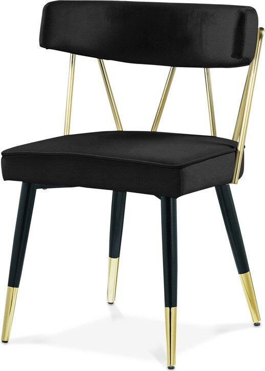 Meridian Furniture - Rheingold Black Velvet Dining Chair (Set of 2) - 854Black-C veiw 1