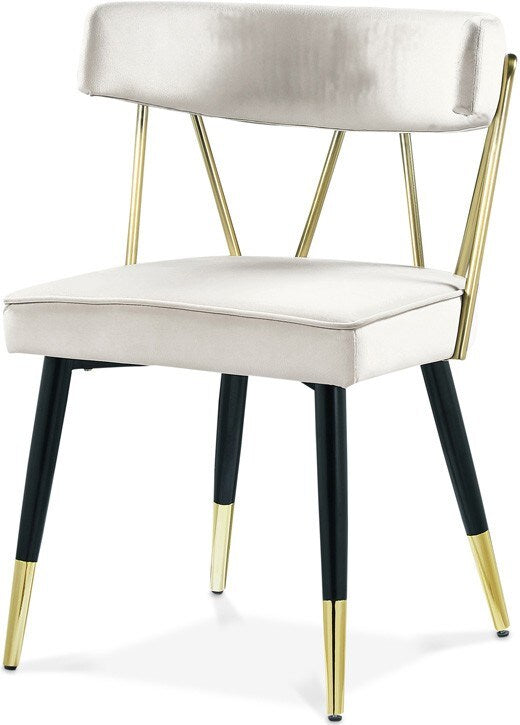 Meridian Furniture - Rheingold Cream Velvet Dining Chair (Set of 2) - 854Cream-C veiw 1