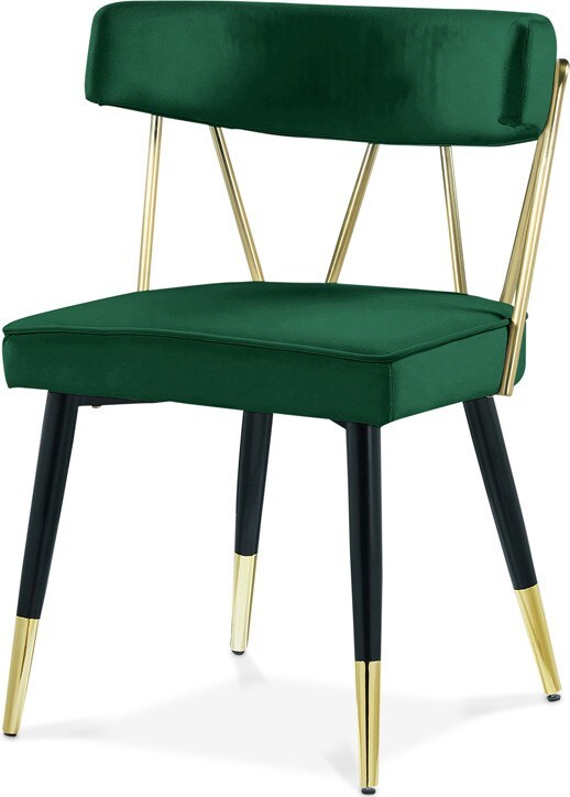 Meridian Furniture - Rheingold Green Velvet Dining Chair (Set of 2) - 854Green-C veiw 1