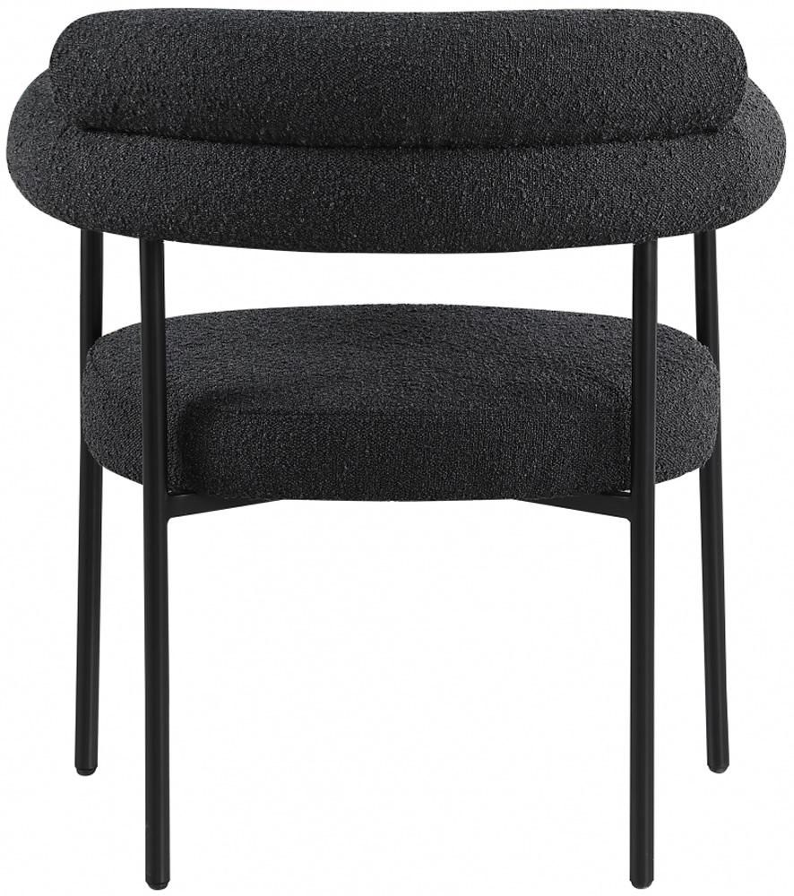 Meridian Furniture - Blake Black Boucle Fabric Dining Chair (Set of 2) - 879Black-C veiw 2