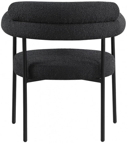 Meridian Furniture - Blake Black Boucle Fabric Dining Chair (Set of 2) - 879Black-C veiw 2