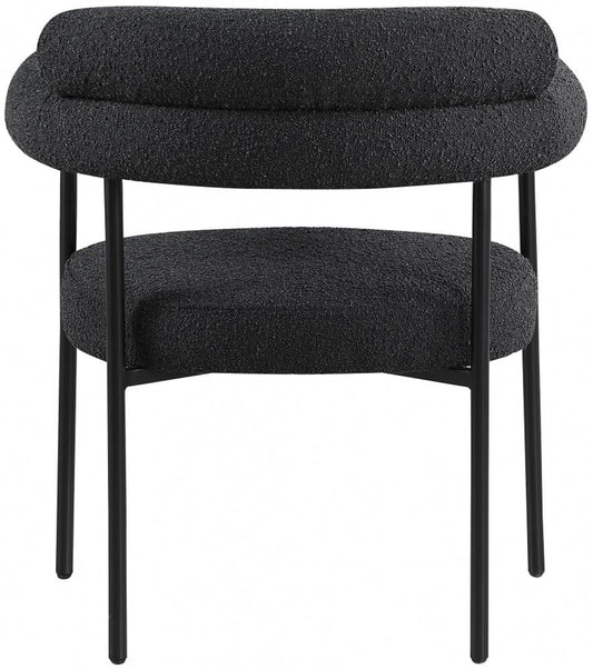 Meridian Furniture - Blake Black Boucle Fabric Dining Chair (Set of 2) - 879Black-C veiw 2