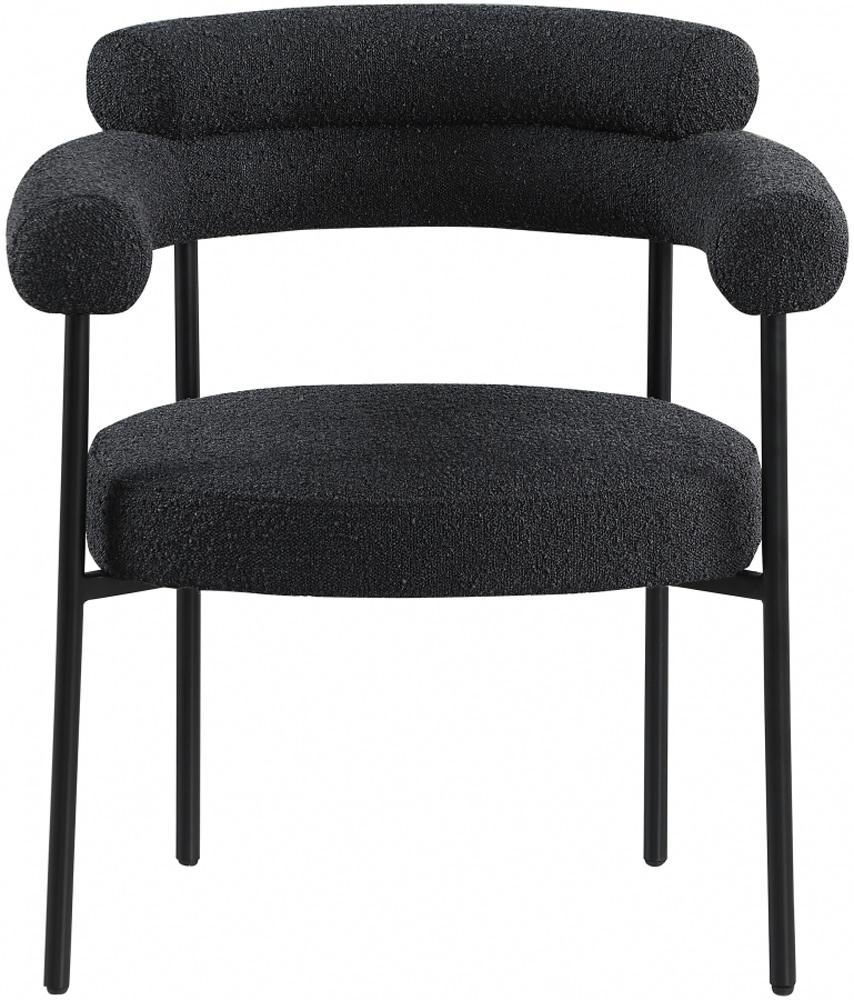 Meridian Furniture - Blake Black Boucle Fabric Dining Chair (Set of 2) - 879Black-C veiw 3