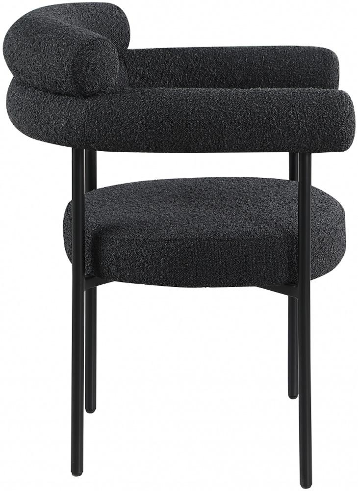 Meridian Furniture - Blake Black Boucle Fabric Dining Chair (Set of 2) - 879Black-C veiw 4