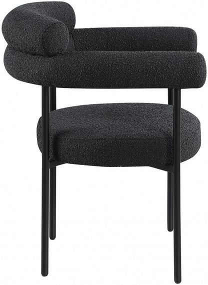 Meridian Furniture - Blake Black Boucle Fabric Dining Chair (Set of 2) - 879Black-C veiw 4