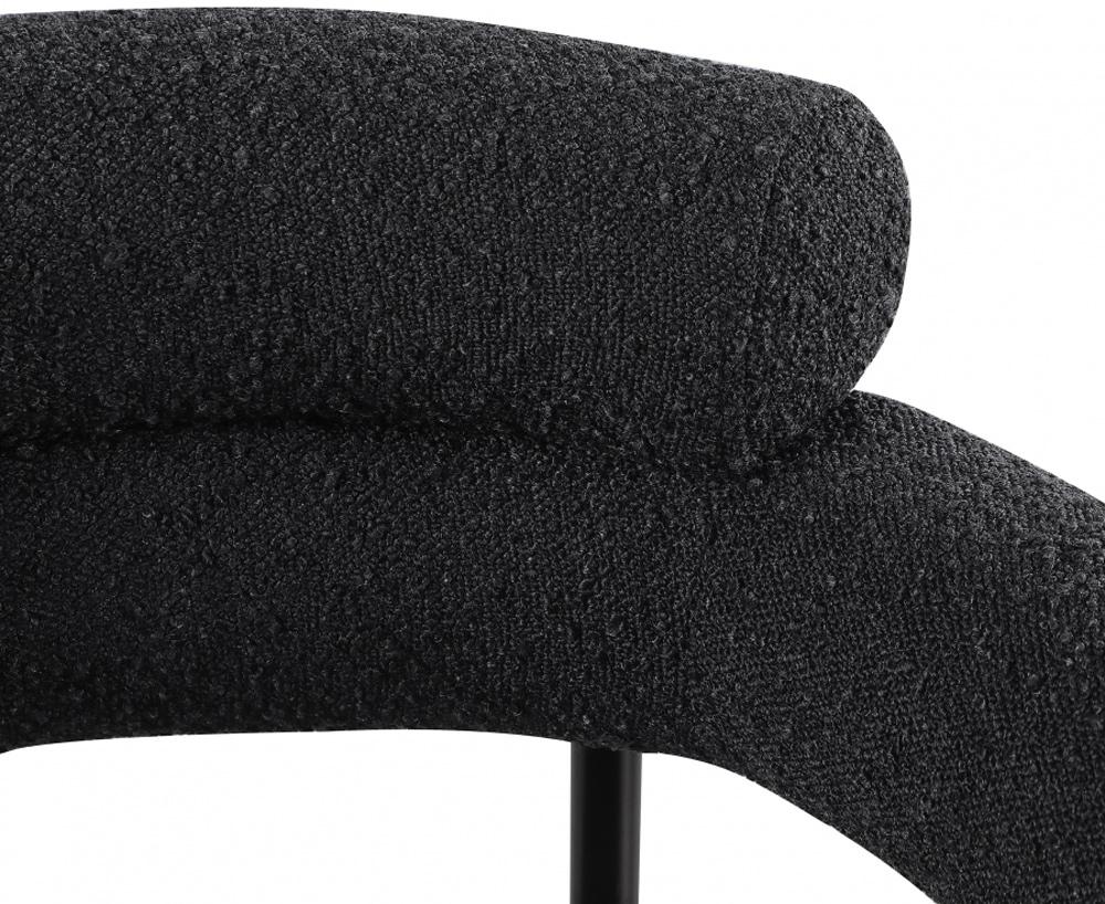 Meridian Furniture - Blake Black Boucle Fabric Dining Chair (Set of 2) - 879Black-C veiw 5