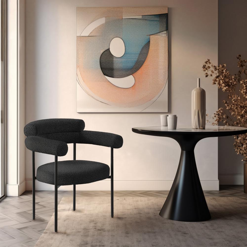 Meridian Furniture - Blake Black Boucle Fabric Dining Chair (Set of 2) - 879Black-C veiw 7