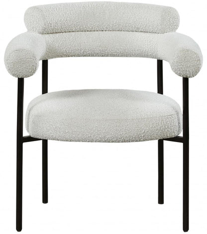 Meridian Furniture - Blake Cream Boucle Fabric Dining Chair (Set of 2) - 879Cream-C veiw 3