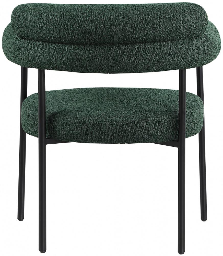 Meridian Furniture - Blake Green Boucle Fabric Dining Chair (Set of 2) - 879Green-C veiw 2