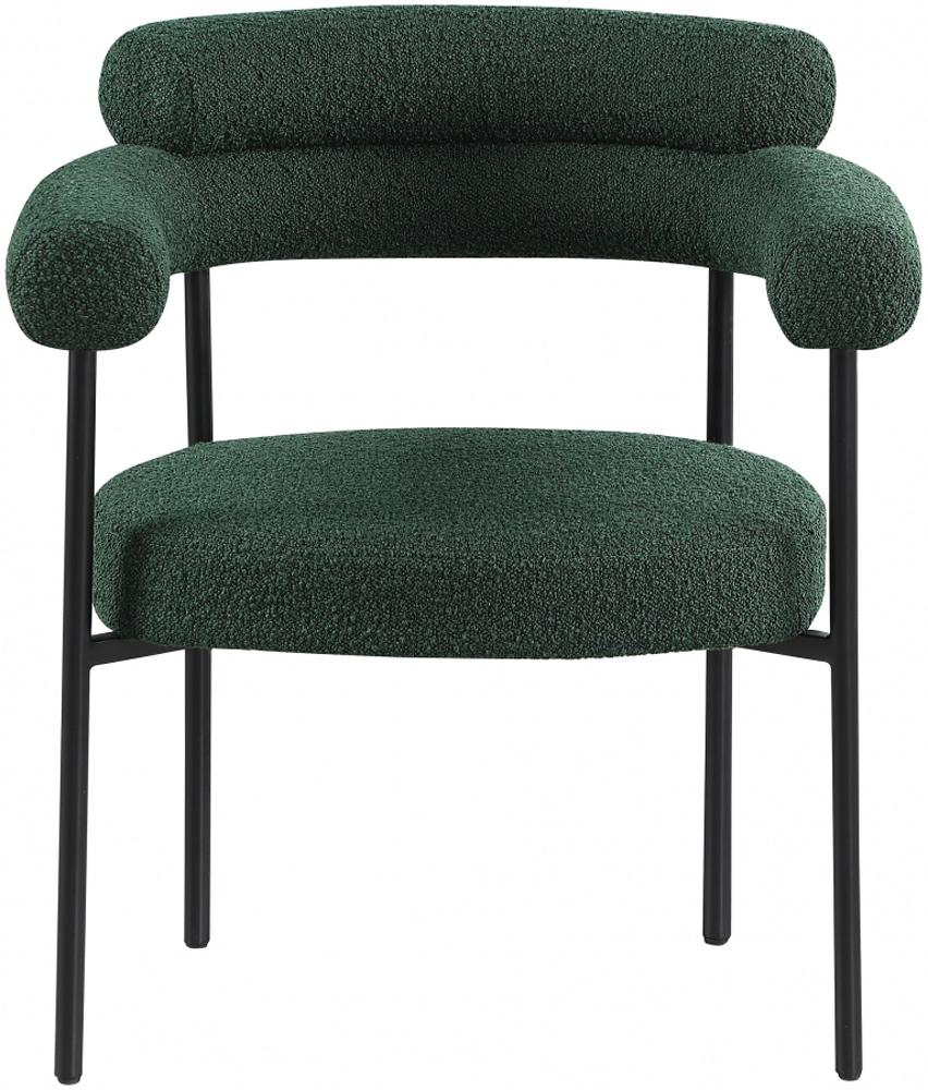 Meridian Furniture - Blake Green Boucle Fabric Dining Chair (Set of 2) - 879Green-C veiw 3