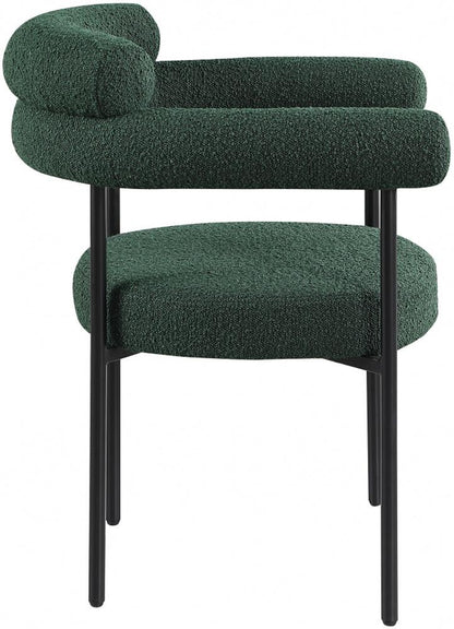 Meridian Furniture - Blake Green Boucle Fabric Dining Chair (Set of 2) - 879Green-C veiw 4