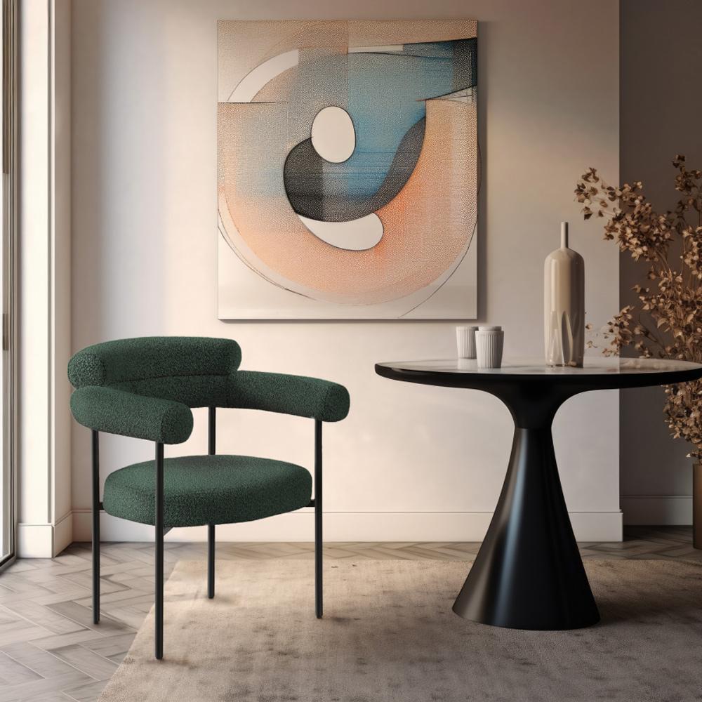 Meridian Furniture - Blake Green Boucle Fabric Dining Chair (Set of 2) - 879Green-C veiw 6