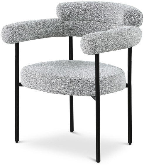 Meridian Furniture - Blake Grey Boucle Fabric Dining Chair (Set of 2) - 879Grey-C veiw 1