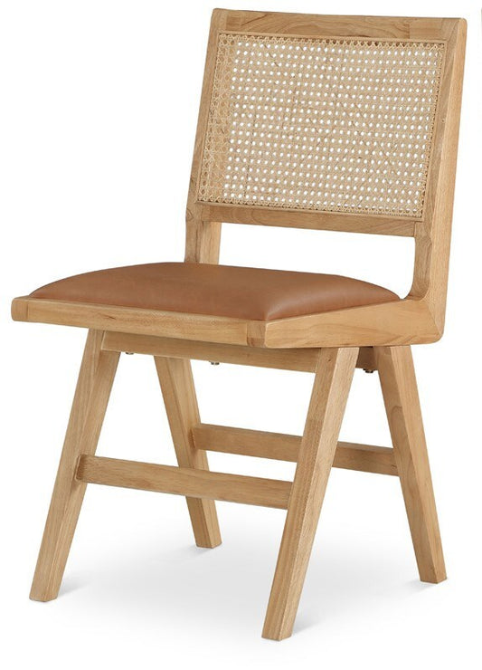 Meridian Furniture - Abby Cognac Vegan Leather Dining Side Chair (Set of 2) - 896Cognac-SC veiw 1