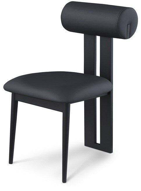 Meridian Furniture - Dario Black Vegan Leather Dining Chair (Set of 2) - 922Black-C veiw 1