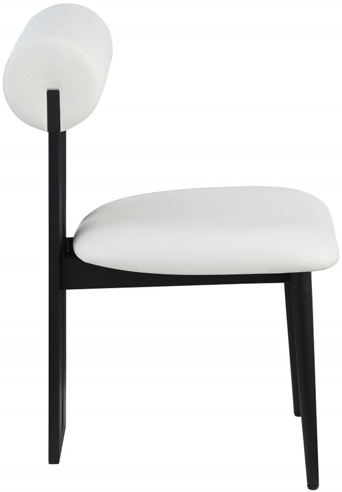 Meridian Furniture - Dario Cream Vegan Leather Dining Chair (Set of 2) - 922Cream-C veiw 4
