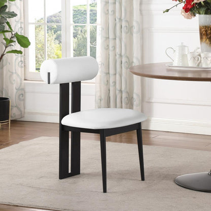 Meridian Furniture - Dario Cream Vegan Leather Dining Chair (Set of 2) - 922Cream-C veiw 6