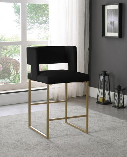 Meridian Furniture - Caleb Black Velvet Counter Stool (Set of 2) - 969Black-C veiw 6