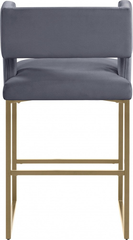 Meridian Furniture - Caleb Grey Velvet Counter Stool (Set of 2) - 969Grey-C veiw 2