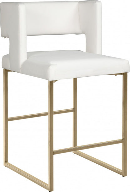 Meridian Furniture - Caleb White Vegan Leather Counter Stool (Set of 2) - 969White-C veiw 1