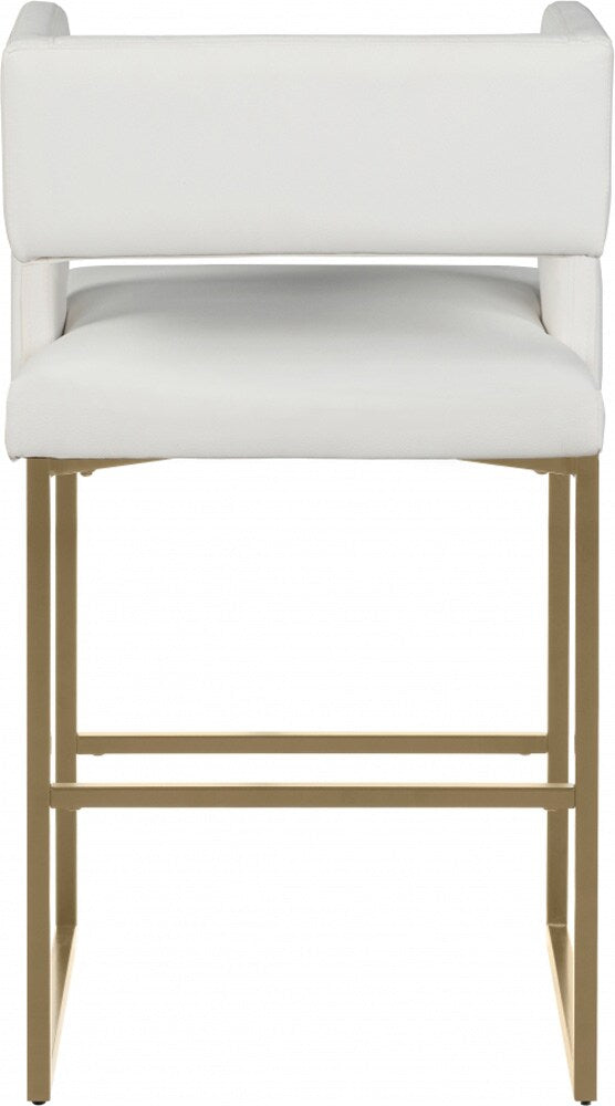 Meridian Furniture - Caleb White Vegan Leather Counter Stool (Set of 2) - 969White-C veiw 2