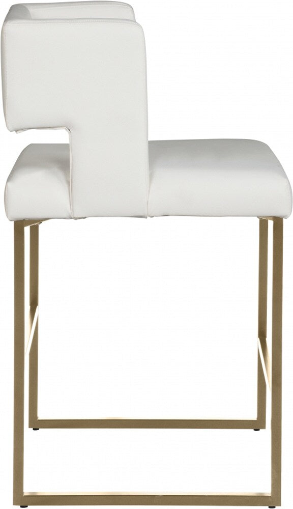 Meridian Furniture - Caleb White Vegan Leather Counter Stool (Set of 2) - 969White-C veiw 3