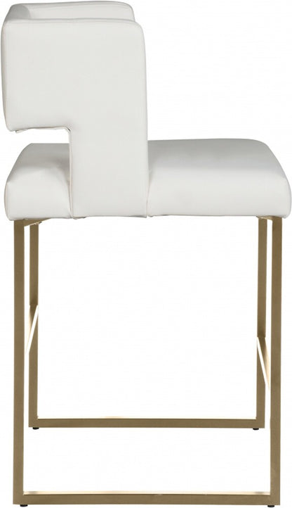 Meridian Furniture - Caleb White Vegan Leather Counter Stool (Set of 2) - 969White-C veiw 3
