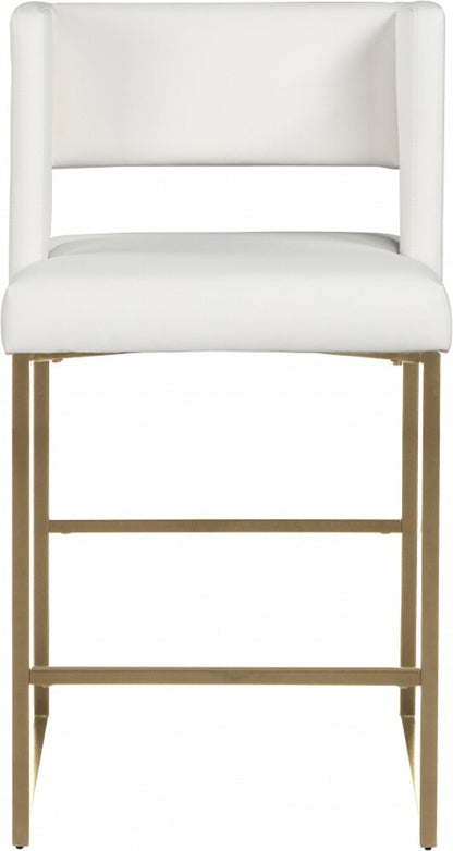 Meridian Furniture - Caleb White Vegan Leather Counter Stool (Set of 2) - 969White-C veiw 4