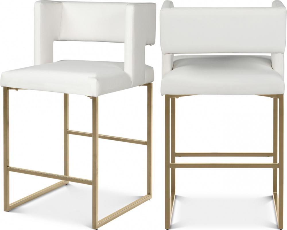 Meridian Furniture - Caleb White Vegan Leather Counter Stool (Set of 2) - 969White-C veiw 6