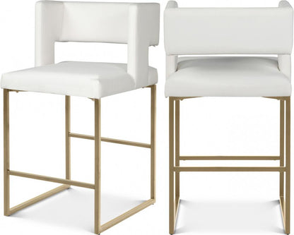 Meridian Furniture - Caleb White Vegan Leather Counter Stool (Set of 2) - 969White-C veiw 6