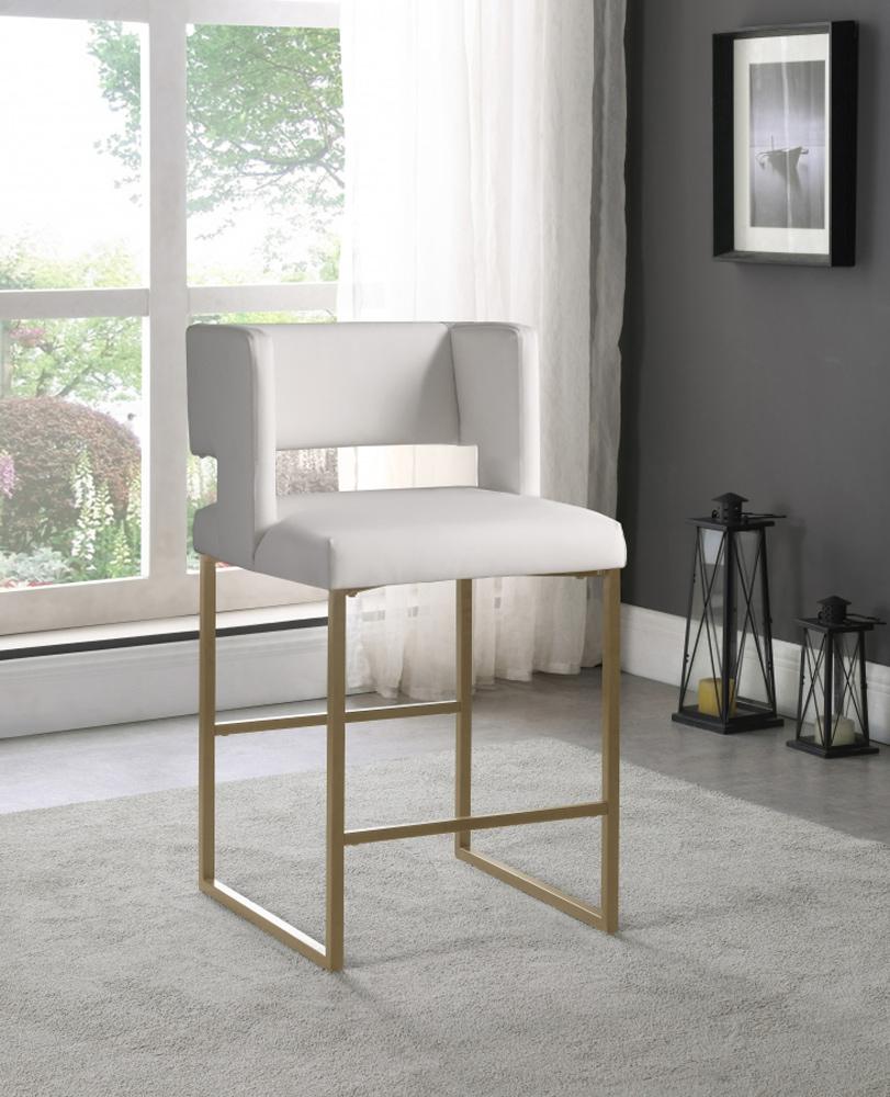 Meridian Furniture - Caleb White Vegan Leather Counter Stool (Set of 2) - 969White-C veiw 7