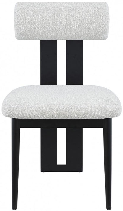 Meridian Furniture - Dario Cream Boucle Fabric Dining Chair (Set of 2) - 921Cream-C veiw 3
