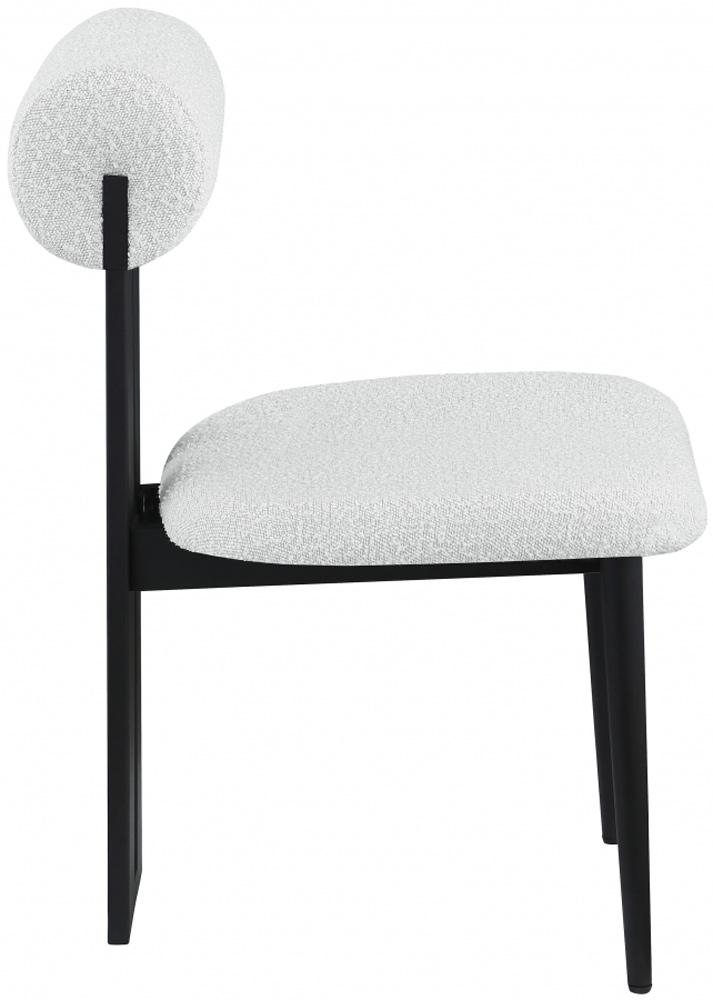 Meridian Furniture - Dario Cream Boucle Fabric Dining Chair (Set of 2) - 921Cream-C veiw 4