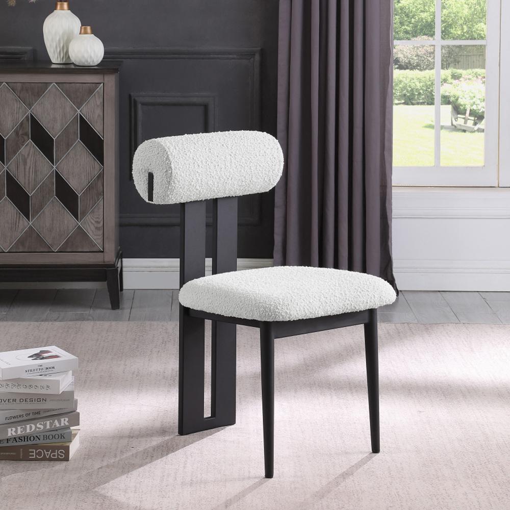 Meridian Furniture - Dario Cream Boucle Fabric Dining Chair (Set of 2) - 921Cream-C veiw 6