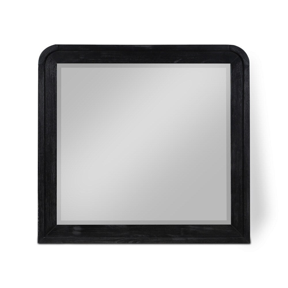 Meridian Furniture - Fluted Black Mirror - 314Black-M veiw 1