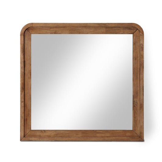 Meridian Furniture - Fluted Walnut Mirror - 314Walnut-M veiw 1