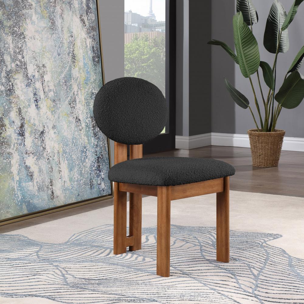 Meridian Furniture - Napa Black Boucle Fabric Dining Chair (Set of 2) - 489Black-C veiw 7