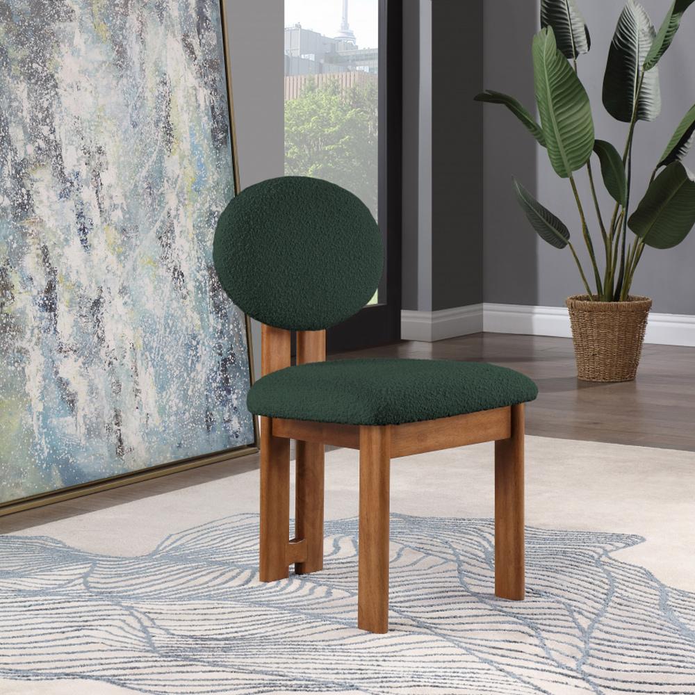 Meridian Furniture - Napa Green Boucle Fabric Dining Chair (Set of 2) - 489Green-C veiw 6