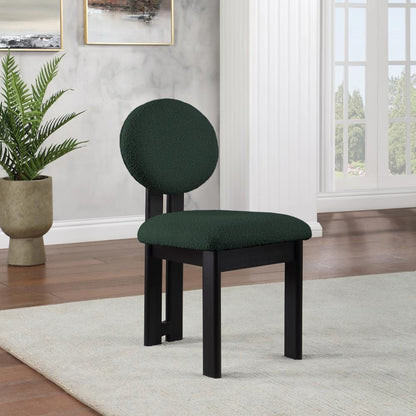 Meridian Furniture - Napa Green Boucle Fabric Dining Chair (Set of 2) - 490Green-C veiw 6
