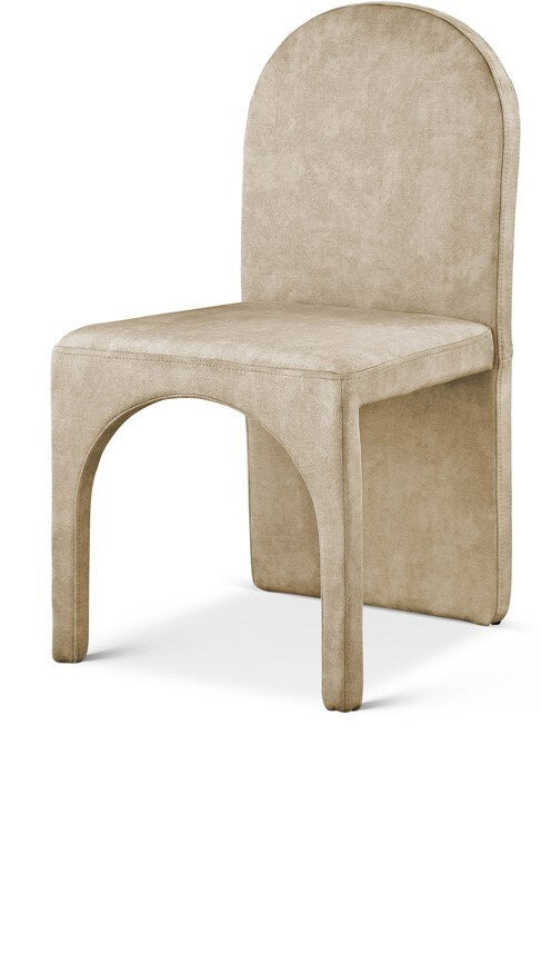 Meridian Furniture - Summer Beige Velvet Dining Side Chair (Set of 2) - 803Beige-SC veiw 1