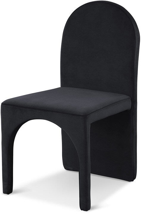 Meridian Furniture - Summer Black Velvet Dining Side Chair (Set of 2) - 803Black-SC veiw 1